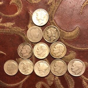 Silver American dimes/coins